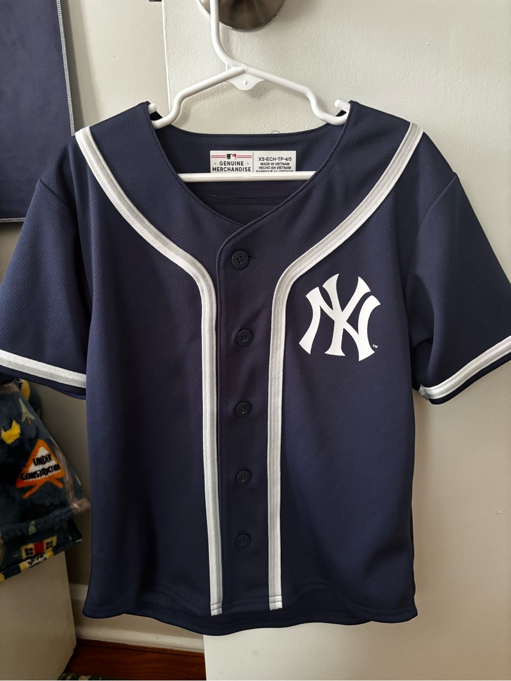 New York Yankees Kids Navy Button-Front Replica Jersey